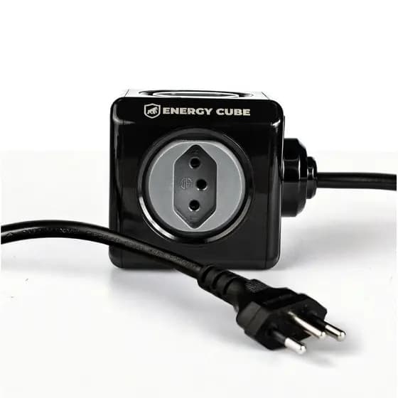 filtro de linha Benjamin Extensão Carregador Adaptador energy cube Entrada USB-A + Tipo C + 4 Tomadas com Cabo 1,5M
