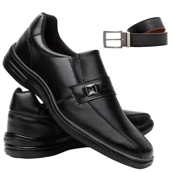 Sapato Social Masculino Preto Com Elástico