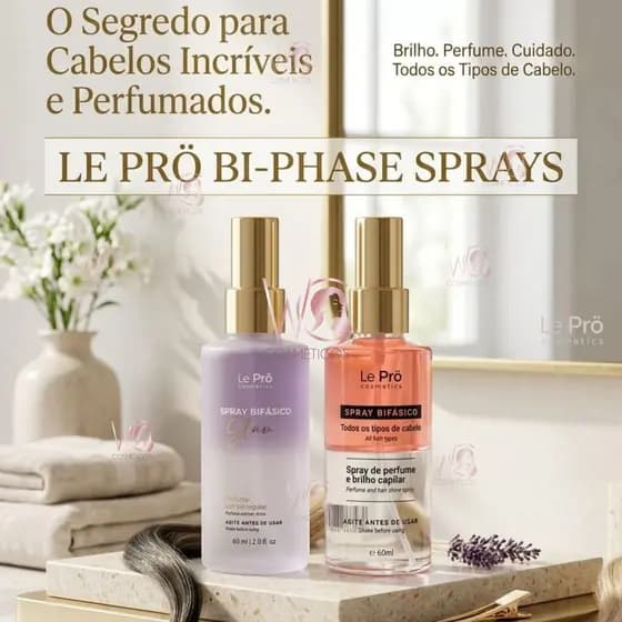 Spray Bifásico Brilho e Perfume - Le Pro Cosmetics Finalizador Sedução Luxo Elegância