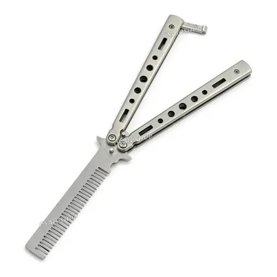 Canivete Butterfly Pente Sem Fio Inox Para Treinos + Bainha