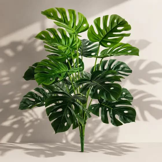 Planta artificial de 12 folhas Costela de Adão adequada para decoração de casa