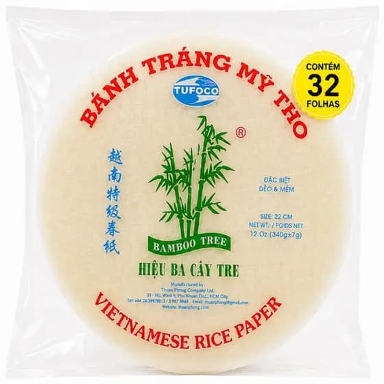 Folha de Arroz 22cm - 340g Vietnamita Papel de arroz Harumaki Wraps