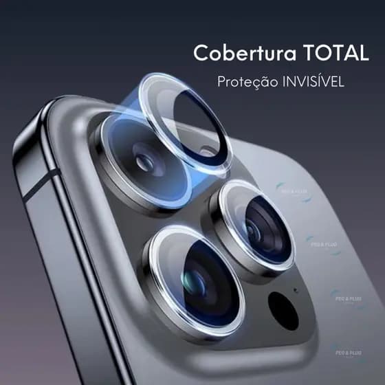 Pelicula de Lente INVISÍVEL 100% Acrilica Transparente p/ IPhone 11 12 13 14 15 16 Pro Max