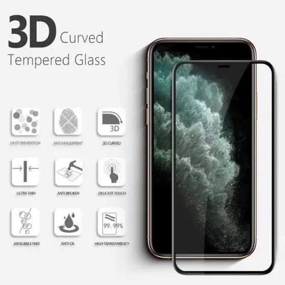 Película Vidro temperado 3D Anti queda Apple Iphone 16 PRO MAX 6 7 8 plus X XR XS 11 12 13 14 15