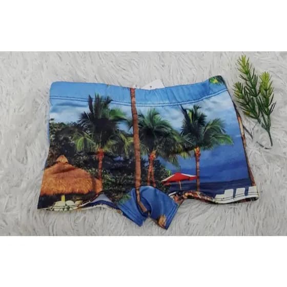 Sunga Boxer infantil com estampas, box, menino, praia, piscina 1 a 8 anos.