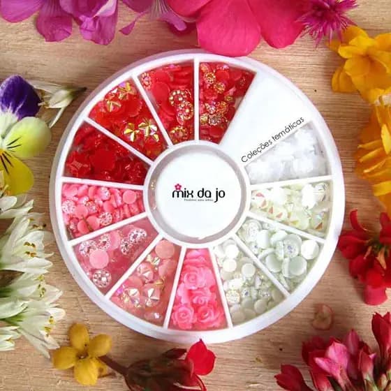 Disco Pedrarias Coleções Temáticas - 29 Primavera Decoração Unhas Flores Margaridas 3d Art Nail