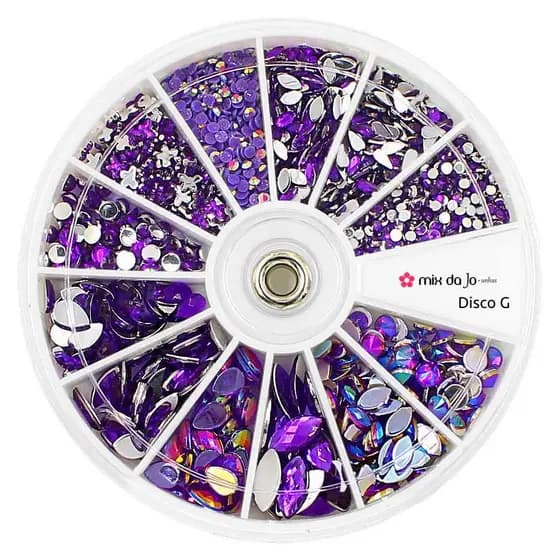 DISCO G PEDRARIAS ROXO DECORAÇÃO DE UNHAS ARTESANATO ART NAIL MANICURE ENCAPSULAMENTO