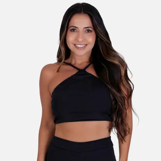 Blusa Top Cropped Camada Dupla Designer Europeu verão 2024