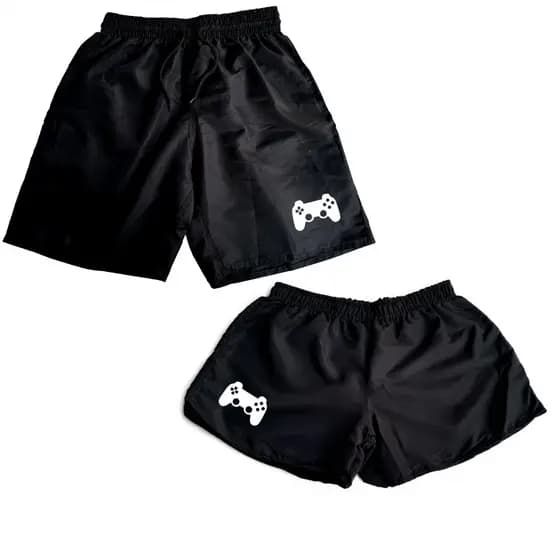Kit 2 Shorts Casal Controle Conjunto Tactel