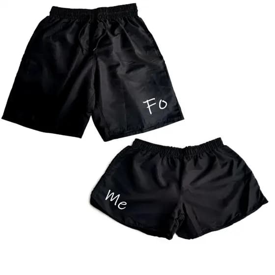Kit 2 Shorts Casal Fome Conjunto Tactel Moda Praia