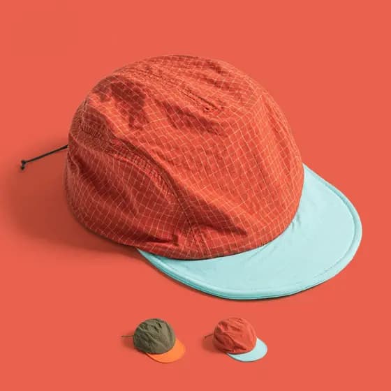 Boné Five Panel Aba Curta Secagem Rápida Leve Nylon Respirável Corrida Ciclismo Camping Verão