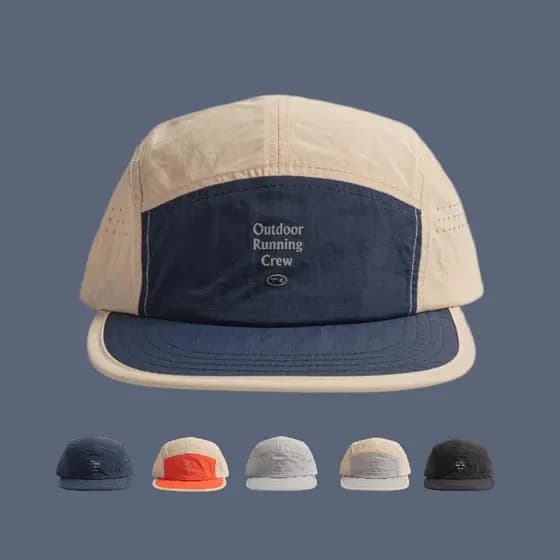 Boné Five Panel Aba Curta Malha Bordado Nylon Moda Camping Viagem Diário Vintage Chapéu