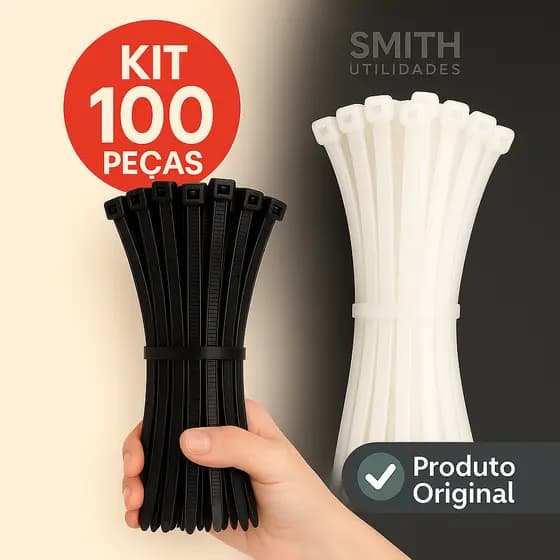 Kit 100 Abraçadeiras de Nylon Enforca Gato – Presilhas Plásticas Resistentes Diversos Tamanhos