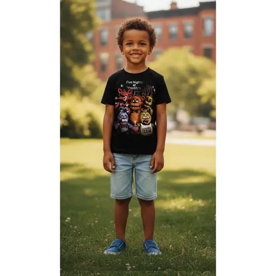 Camiseta Five Nights at Freddy's 2 Filme Camisa Menino Menina Camisa Jogo Vários Modelos