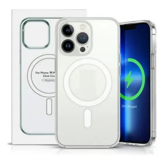 Capa Capinha Premium Com Magsafe Acrilica Para iPhone 11 12 13 14 15 16 Plus Pro Max