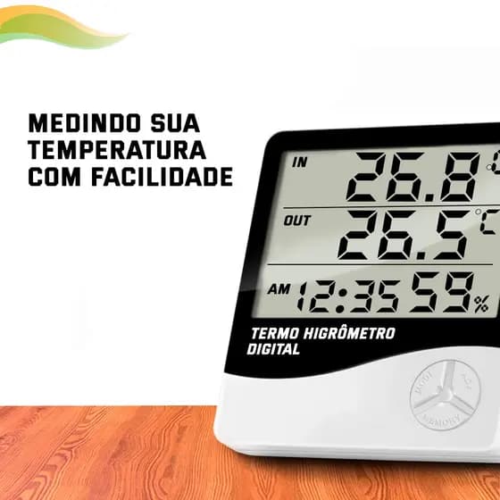 Termo Higrometro Medidor Temperatura e Umidade Sensor Externo