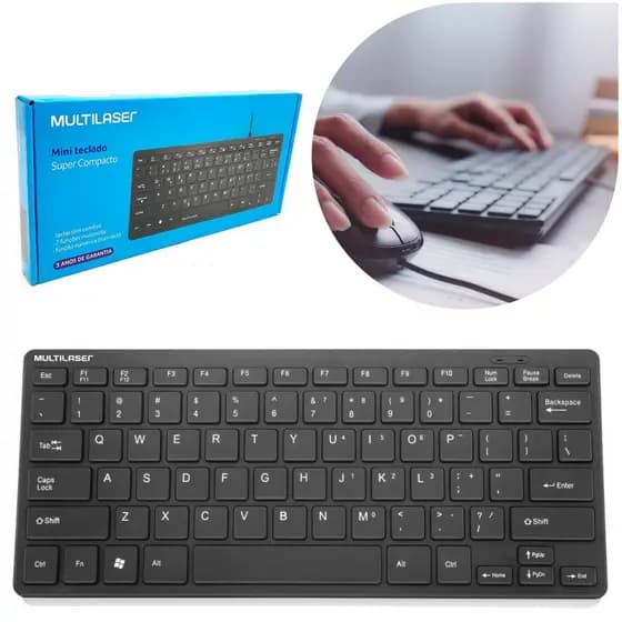 Mini Teclado Slim Comfort Com Cabo Usb Multilaser Tc154