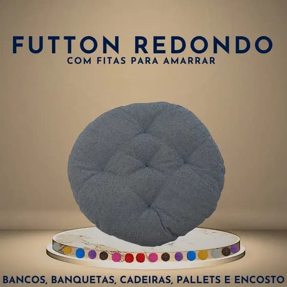 Kit 4 Almofadas Futton Redondo 40cm Liso Decoração Macia Cheia Cadeira Sala Jantar Renova Ambiente