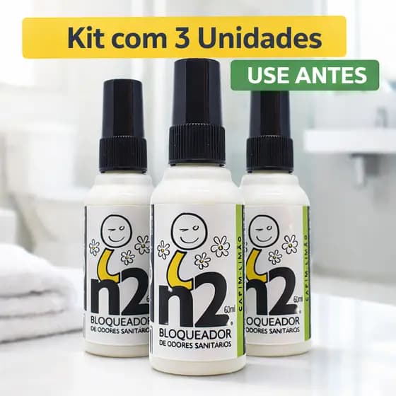 Kit n2 Bloqueador Odores Sanitários 180ml Capim-limão Neutralizador Odorizador Banheiro Lixeira Pet