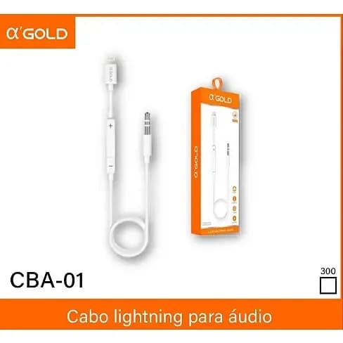 Cabo de IPhone Lightning para Audio P2 3.5mm Com Controle De Volume 1Metro..CBA-01