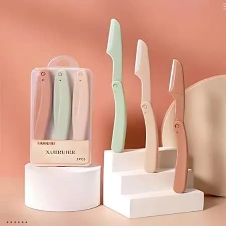 Kit 3 Peças Lâmina Gilette Facial Rosto Sobrancelha