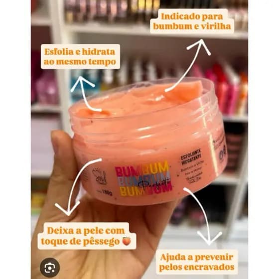 Esfoliante Hidratante Corporal bumbum perfeito Creme p Ressecamento Hidratação Frutas Soul Cosméticos