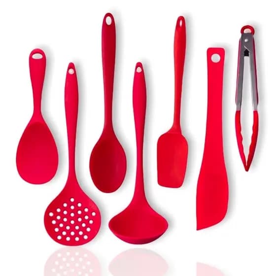 Kit Utensílios de Silicone Cozinha Conjunto 7 Peças