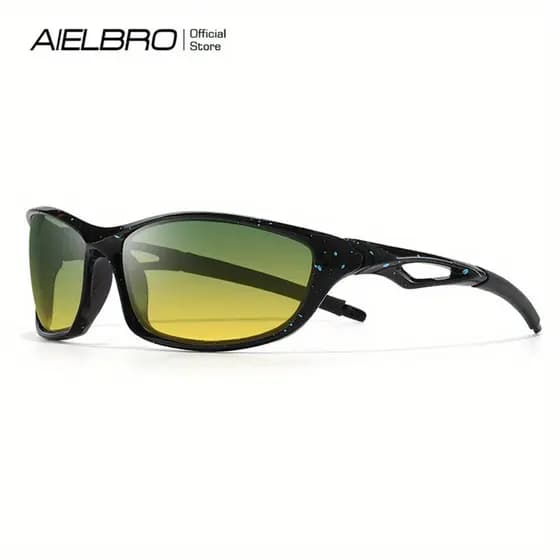 Óculos De Sol Para Ciclismo AIELBRO Esportivos HD Visão Diurna E Noturna