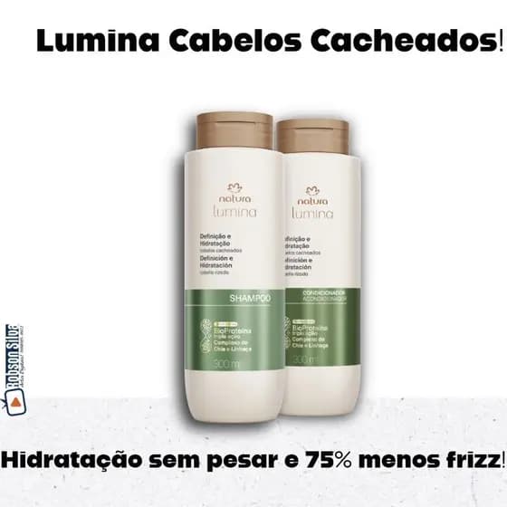 Shampoo e condicionador Natura Lumina para cabelos cacheados Shampoo Natura Condicionador Natura