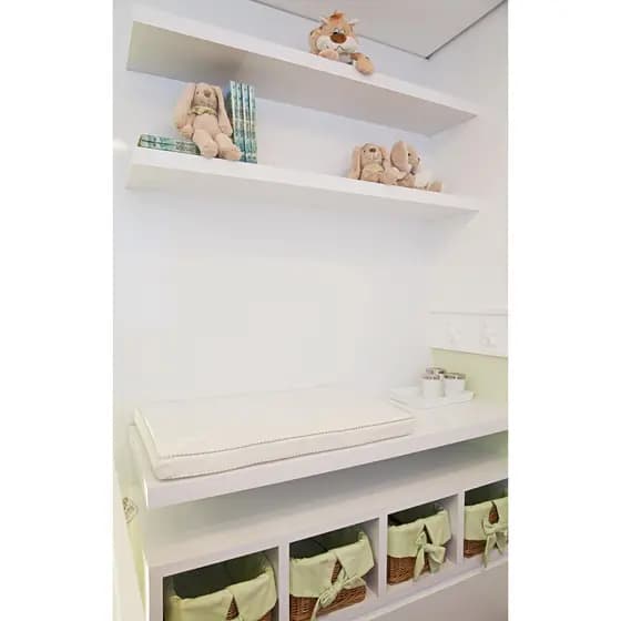 Prateleiras Mdf Branca 2 peças 120x20 Com Suporte Invisivel