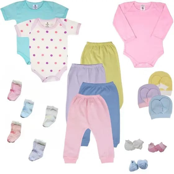 Kit 21 Pçs Maternidade Roupa De Bebê Menina E Menino
