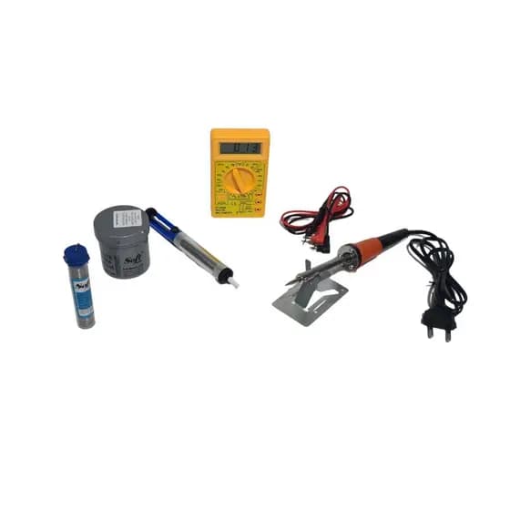 Kit Ferro de Solda 30w 220V Multímetro Digital profissional sugador pasta de solda e estanho 25g