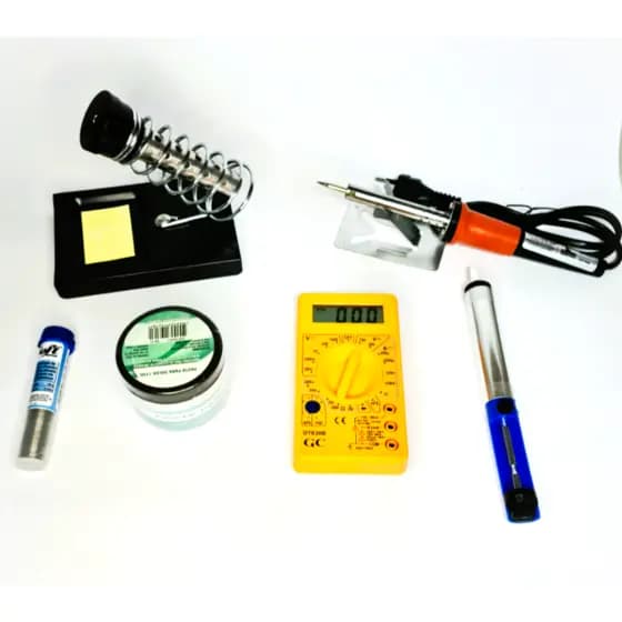 Kit completo de solda Ferro de Solda 40w 110V Suporte Multímetro Digital profissional sugador pasta de solda e estanho 25G para solda eletrônica