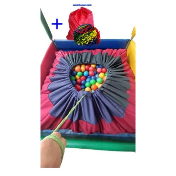 Coletor De Bolinhas Para Piscina De Bolinhas Tamanho 1,5x1,5 Fechamento Com Corda