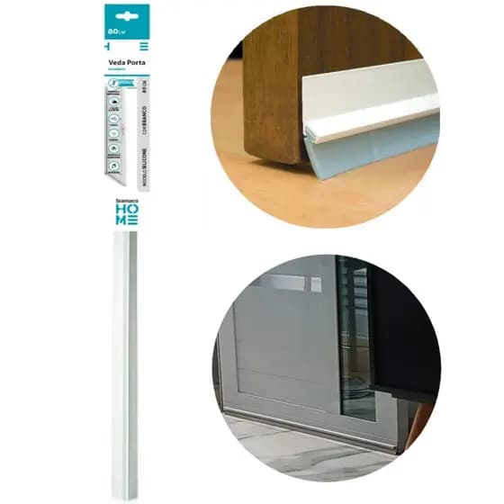 Veda Porta Rodapé Adesivo 80cm Rodo Silicone Impermeável Protetor Bichos Insetor Poeira Chuva