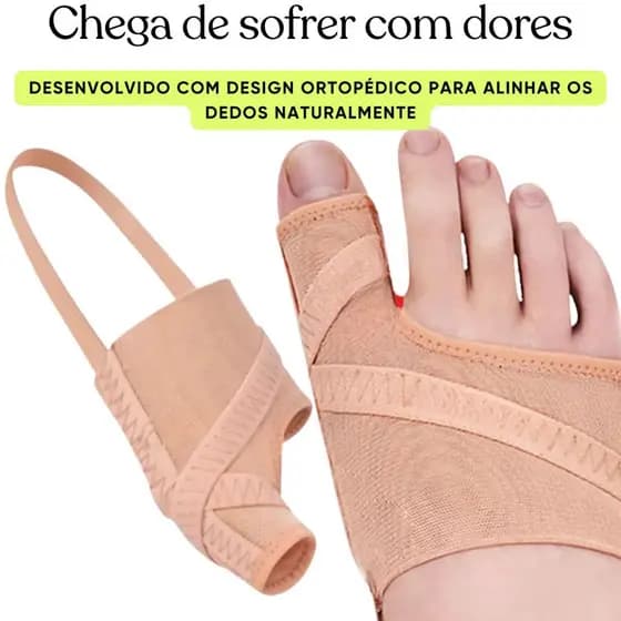 CORRETOR DE JOANETE UNICO DEDO COM ELASTICO NO CALCANHAR COM CONFORTO E ALIVIA DOR
