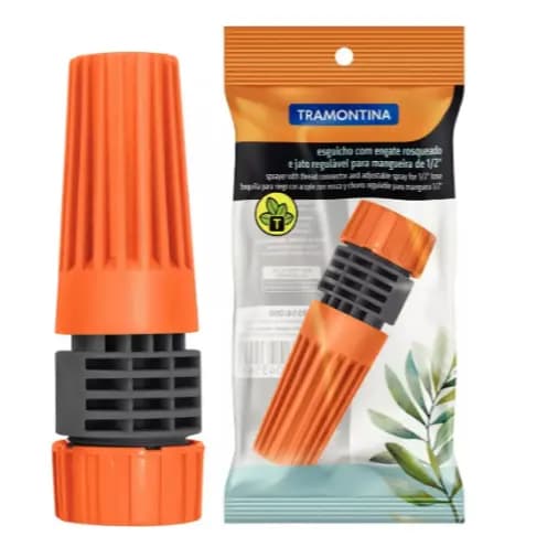 Esguicho em Plástico Tramontina com Engate Rosqueado e Jato Regulável para Mangueira 1/2"