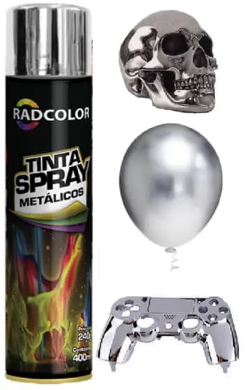 Spray Cromado Metalizado Brilhante 400ml Radcolor Tinta Automotiva - Envio Rápido