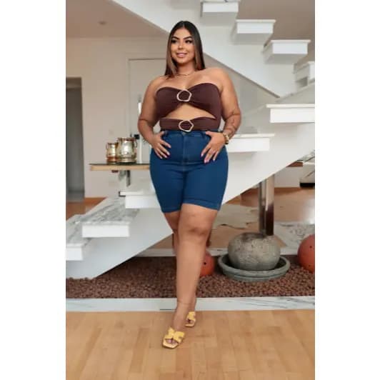 Body Feminino Collant Fivela Plus Size Suplex Boddy Maio Tomara que Caia Argola