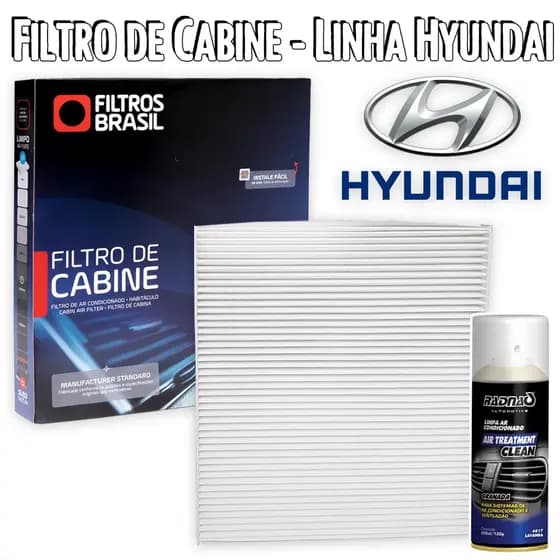 Filtro de Cabine Ar Condicionado Veículos Linha Hyundai + Higienizador Granada A Escolha