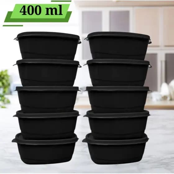 Potes Hermético Kit 10 Depósito De Alimentos Vasilhas 400ML cada