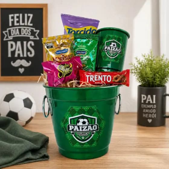 Balde de Gelo Cesta Pronta Dia Dos Pais Presente Personalizado Pai