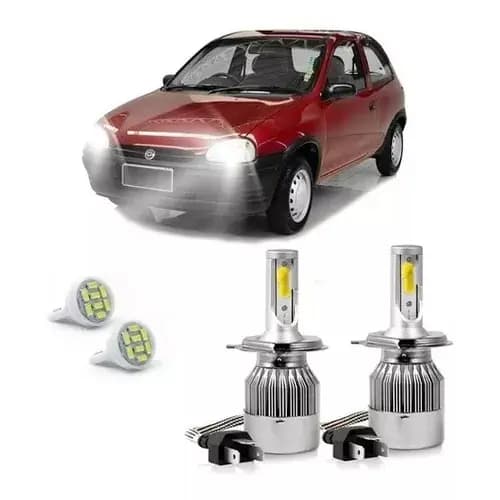 Kit Super Led Corsa Wind Farol Alto E Baixo