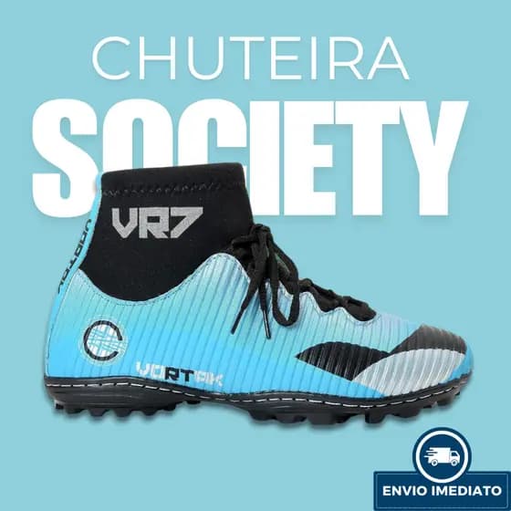 Chuteira Resistente Futebol Masculino Feminino Lançamento Novo Society