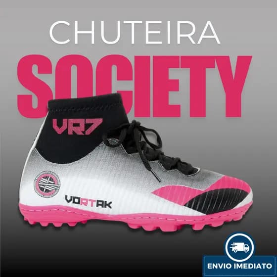 Chuteira Futebol Masculino Feminino Lançamento Novo Resistente Society