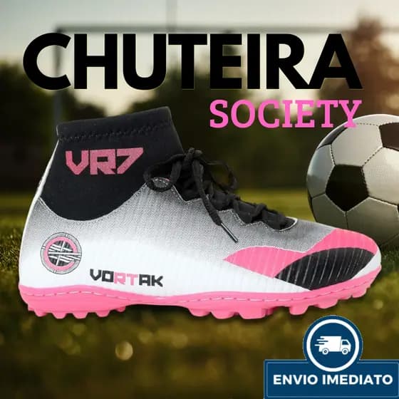 Chuteira Society Masculino Feminino Futebol Lançamento Novo Resistente