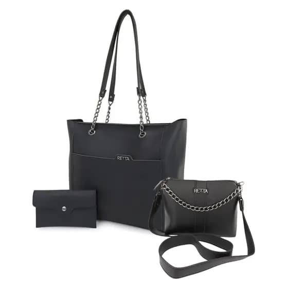 Kit Bolsa Feminina Sacola Espaçosa + Bolsa Transversal Compacta Retta Oficial Estilosa