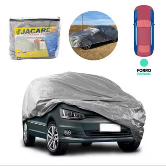 Capa de Cobrir Carro Jacaré 100% Impermeável Forro Central Proteção Sol Chuva Anti UV