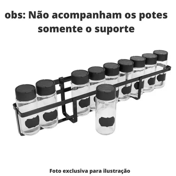 Suporte Porta temperos condimentos para 10 potes de vidro