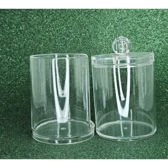 Porta Cotonetes Duplo Em Acrílico 13x15x11cm Organizador Algodão Super Resistente Top Útil Multiuso